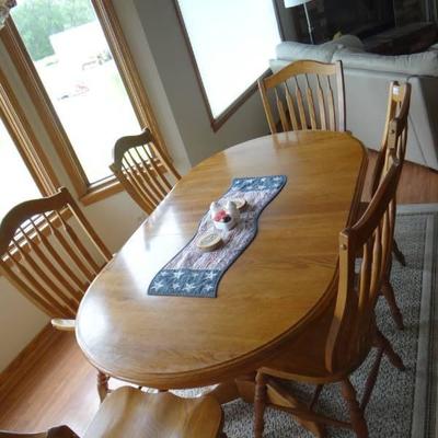 Dinning room table with 6 chairs, contents not inc ...