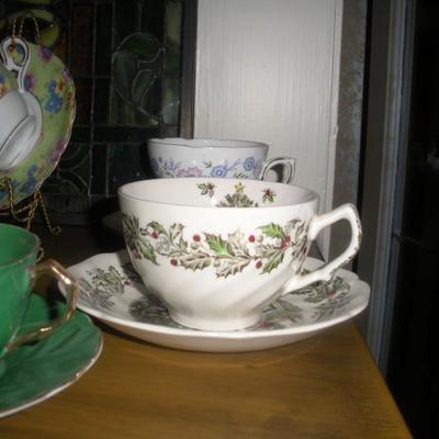 lots of cup and saucer sets to choose from