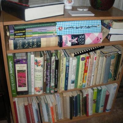 good selection of cook books and gardening books