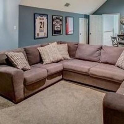 3 pc sectional grey couch 