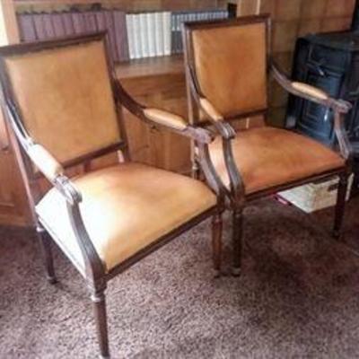 Pair of Italian leather chairs