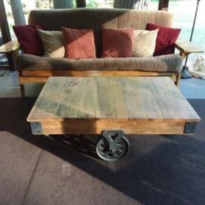 Industrial Trolley Cart Cocktail Table