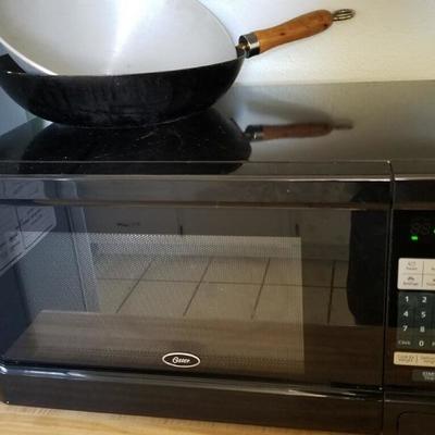 Microwave and kitchen 