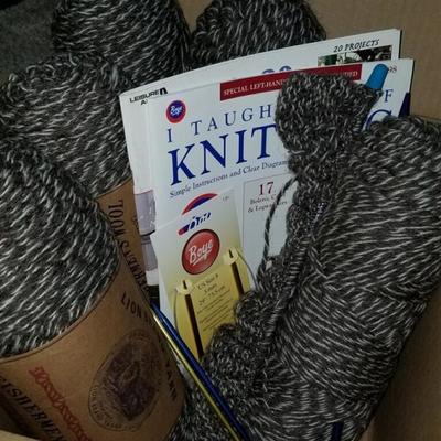 Knitting books and yarn 