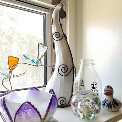 Fun glassware and garden decor 