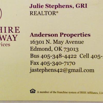 The home is for sale and backs up to the golf course!  Our friend Julie Stephens at Berkshire Hathaway has this listing