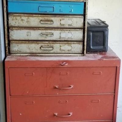 Vintage auto shop drawer units