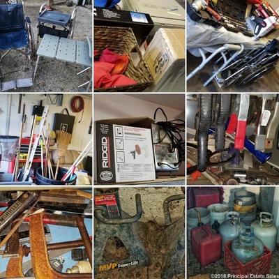 Tools, More Tools, Tool Boxes, Tool Chest, Air compressor, jacks, fire extinguishers, sprayers, power tools, come-alongs....LOTS of great...