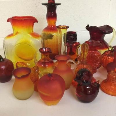 Red and Yellow Glass Items