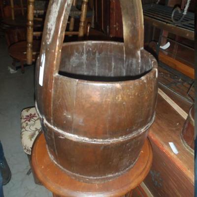 Antique wooden barrel/basket handle is part of the structure about 1870