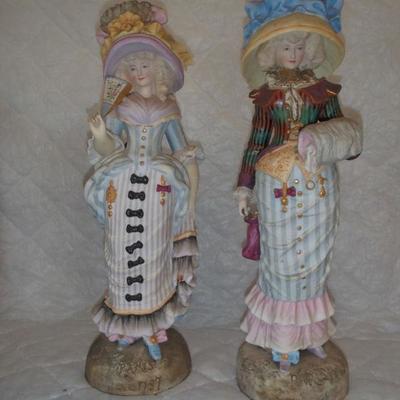 PAIR OF FRENCH BISQUE STATUES 16