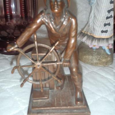 Bronze SEA Captain at the wheel