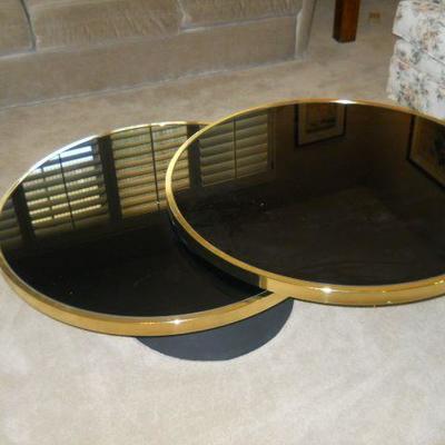 Mid century glass to swivel table