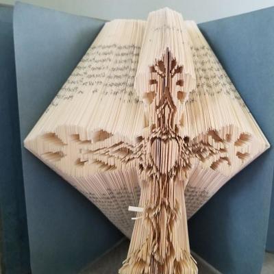 This is a cross cut into a book. Super cool!
