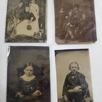 Lot of 4 TinTypes - Vintage Photograph Potraits