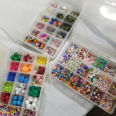 Lot of 3 Organizers full of Beads