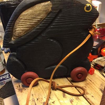 Wooden Rabbit Pull Toy.