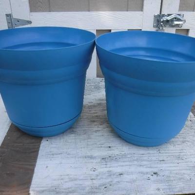 blue planter pots