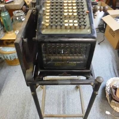 Antique Burroughs Adding Machine and Stand - Beaut ...