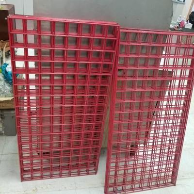 (10) Red Mesh Wire Panels