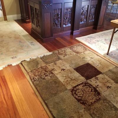 a dozen area rugs