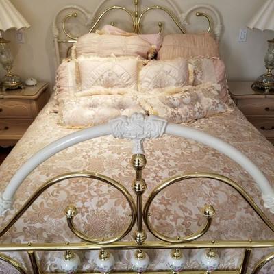 Lovely brass and painted bed