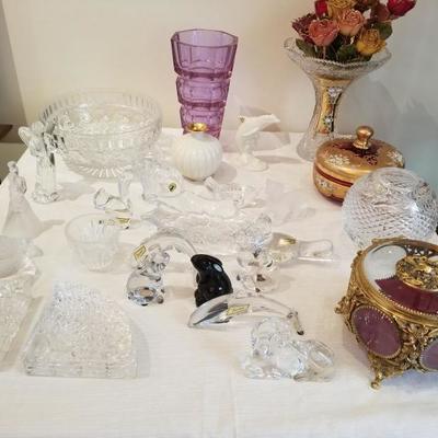 selection of nice Baccarat, Waterford, and other fine glassware!
