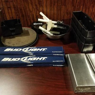 Lot of Bar Items - Bud Light Drink Rail Mats, Bott ...