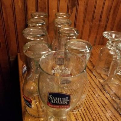 9 Samuel Adams Beer Glasses