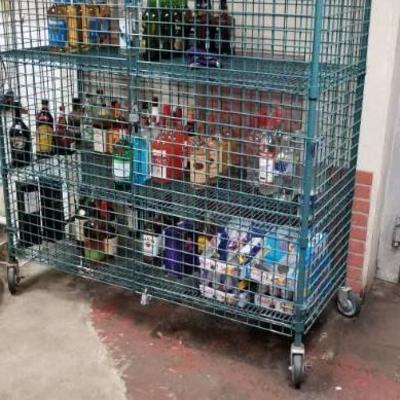 Locking liquor cabinet