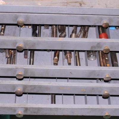 Metal Tool Box with Drill Bits