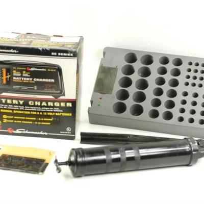 Battery Charger, Battery Tester, Grease Gun