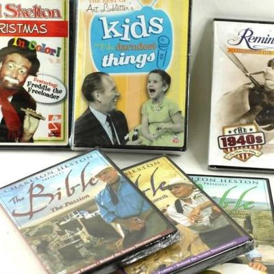 Unopened DVDs incl Red Skelton Christmas, Art Linkletter's Kids Say the Darndest Things 3 Disc, etc