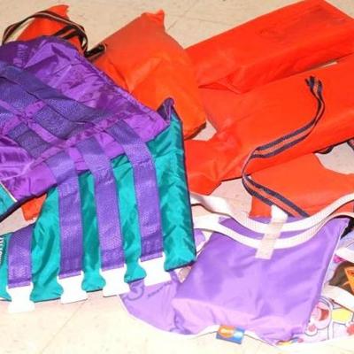 5 Life Jackets, One is a Child's Dora the Explorer