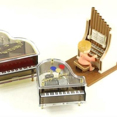 Lot of 2 Piano Music Boxes and an Organ