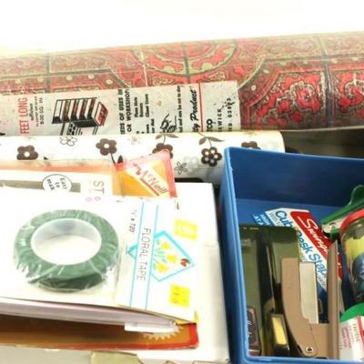 Mixed Lot incl Vintage Shelf Liners and Office Supplies
