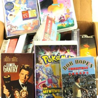 Lot of VHS incl Disney, Pokemon, Elmer Gentry, Bob Hope's Christmas, etc