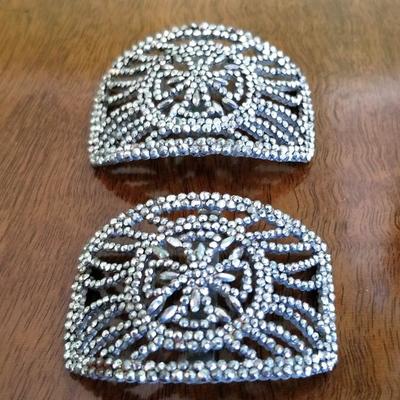 Pair of French cut steel shoe buckles, 1920's