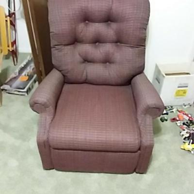 Maroon Upholstered Reclining Chair