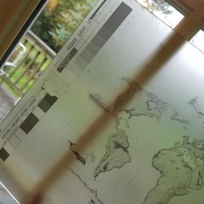 glass slide of world map in positive and negative