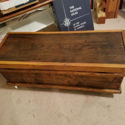 antique oak tool chest with lid