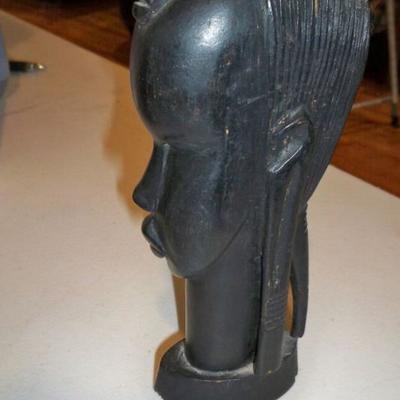 African Carved wood Head Bust sculpture