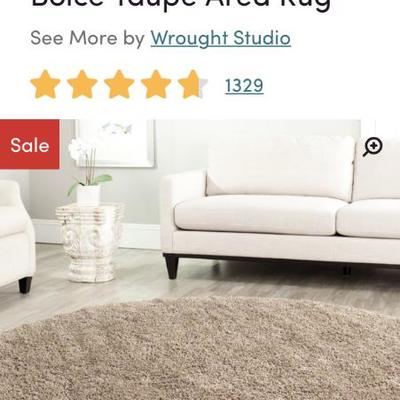 Boice Taupe Shag Area Rug 4ft Round