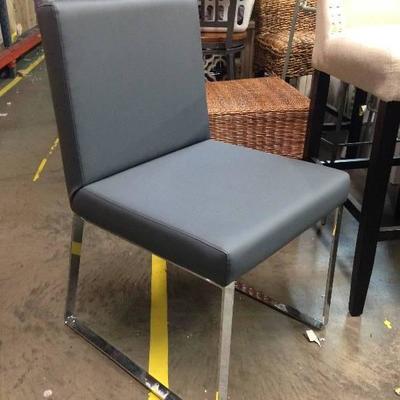 New Contemporary Gray & Chrome Side Chair