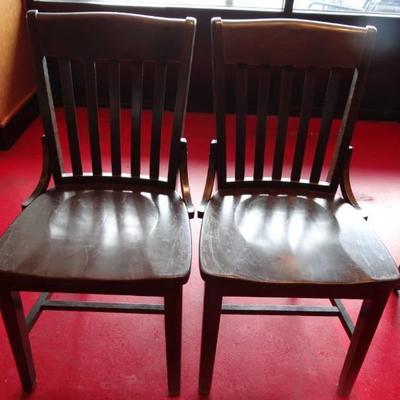 Lot of 2 Dark Wood Stained Chairs
