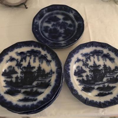 Antique blue willow plates 
