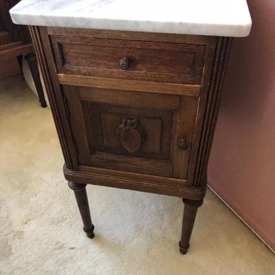 Pair side marble top  table


