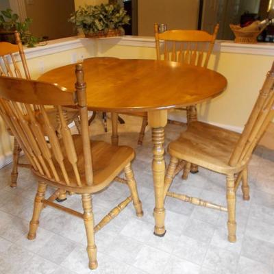 Maple table and 4 chairs $280