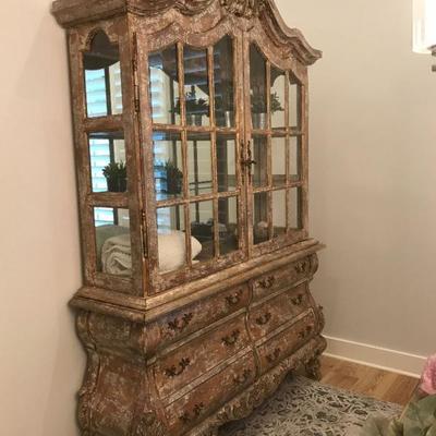 Custom made china cabinet by Cal Mode. Lights up on the inside. Large doors. 62
