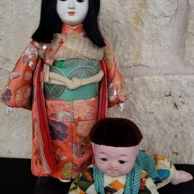 Chimatsu dolls represent little girls or boys, correctly proportioned and usually with flesh-colored skin and glass eyes. The original...